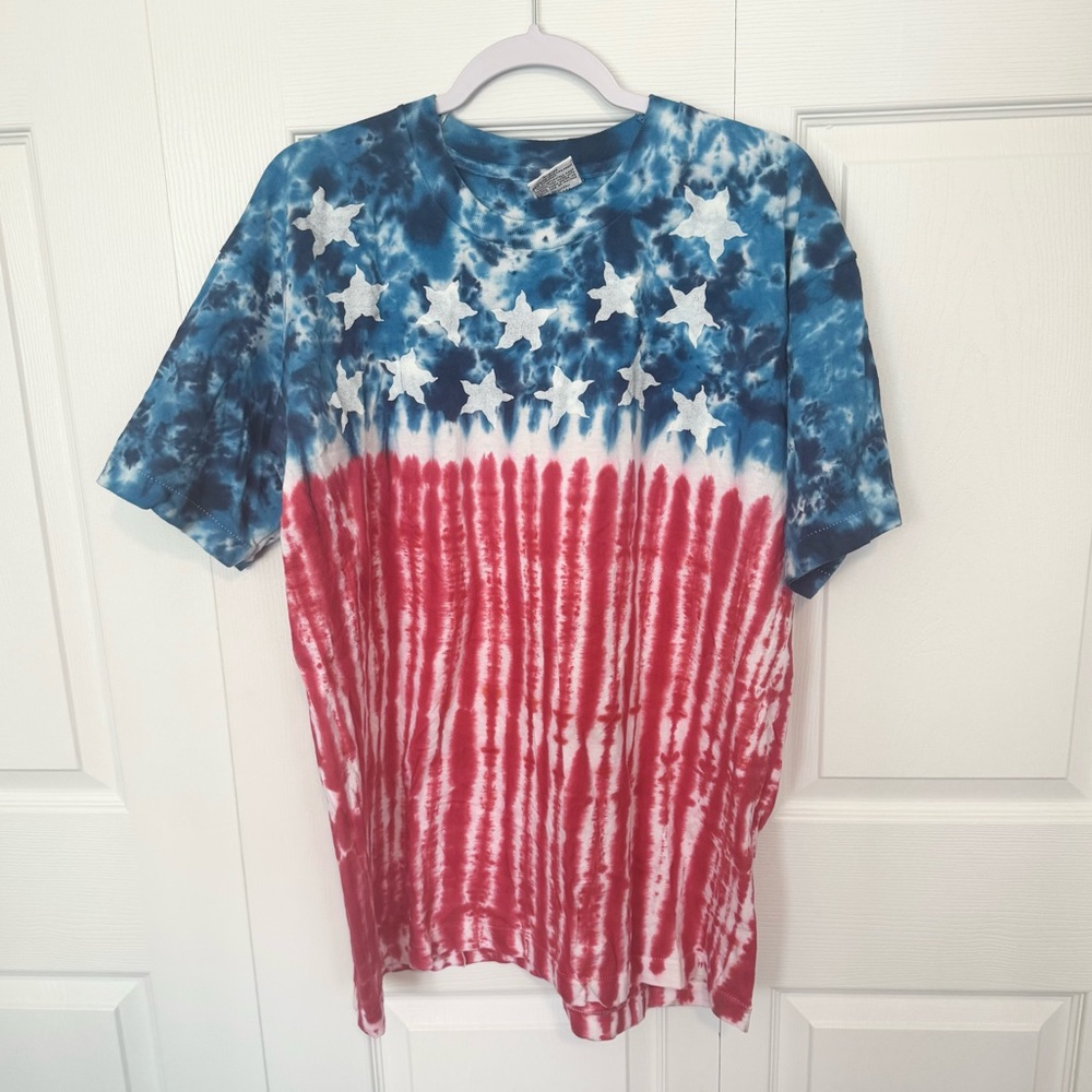 NWOT LIQUID BLUE VINTAGE TIE DYE AMERICAN FLAG 🇺🇸 TSHIRT XLARGE